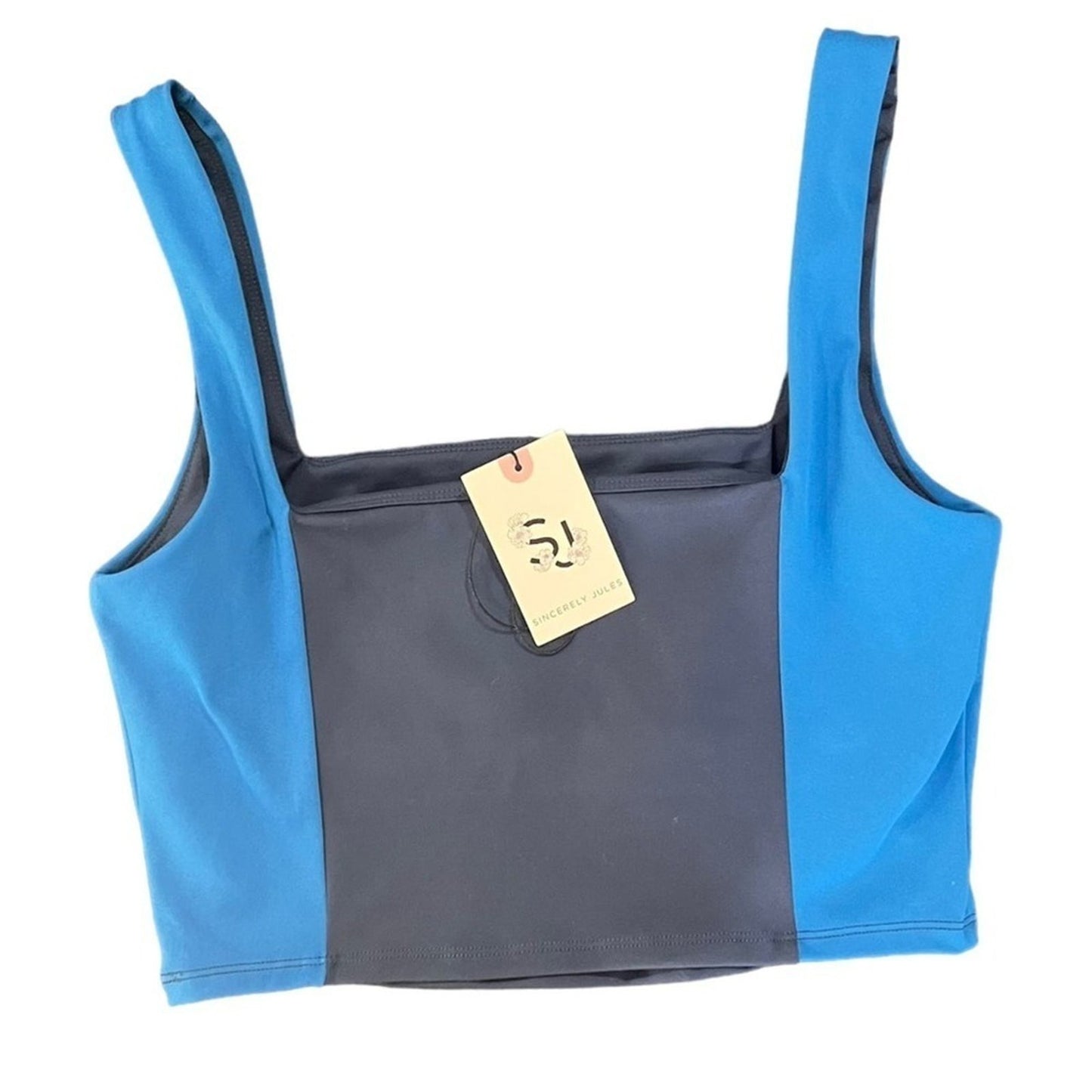 Sincerely Jules Athletic Crop Top Size Small Blue Navy Activewear Gym NWT