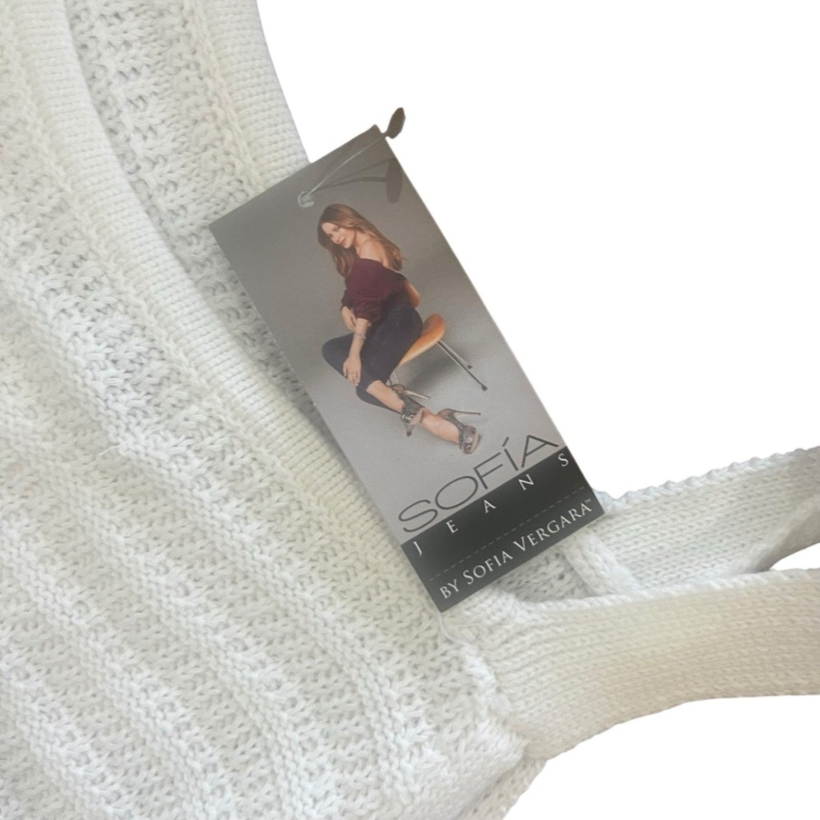 Sofia Jeans by Sofia Vegara Womens Dress Size Medium White Tie Strap Crochet