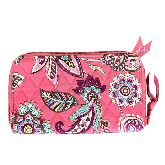 Vera Bradley Pink Zip Around Wallet Large Quilted Credit Card Money Pockets