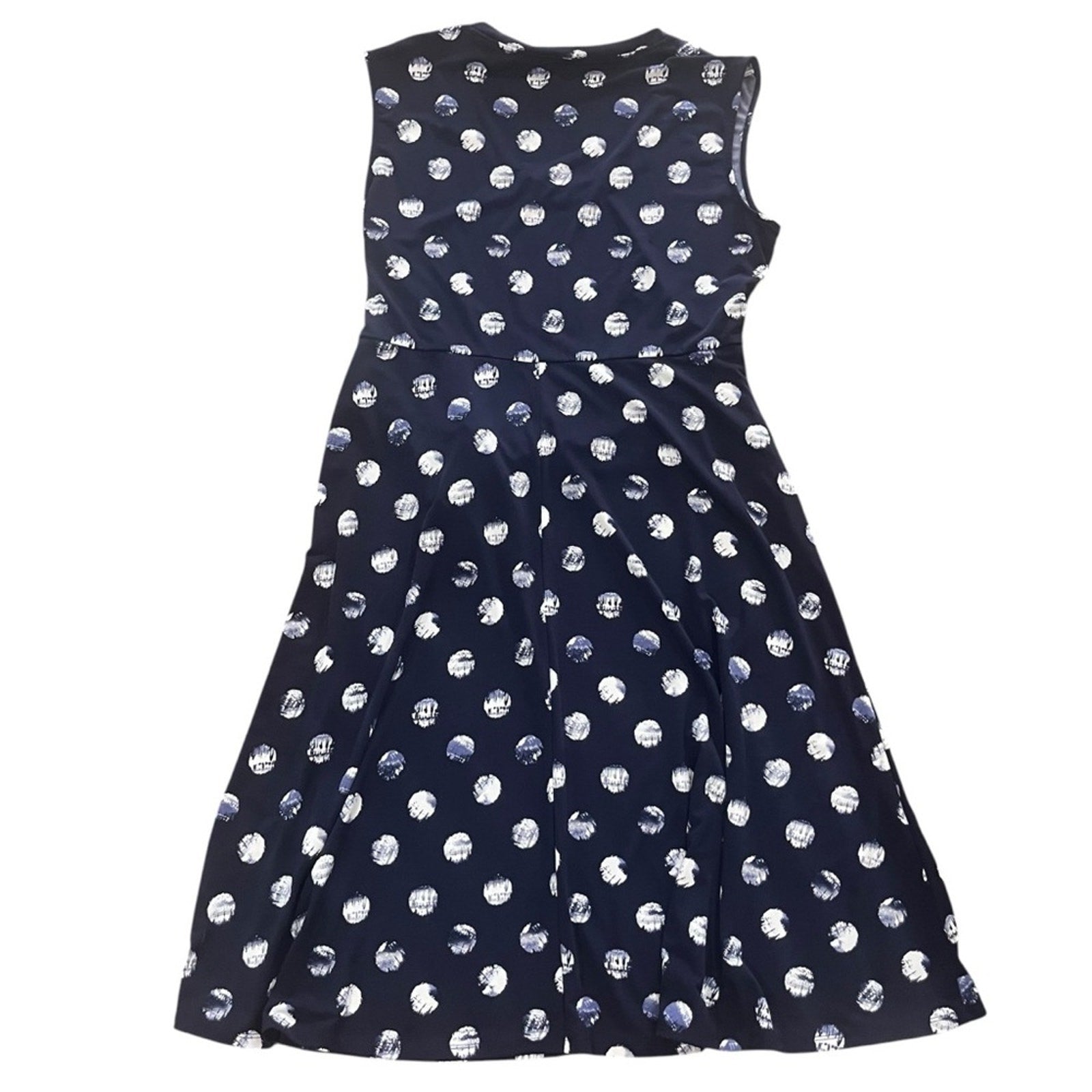 CHAUS Womens Batik Shibori Evening Navy Sleeveless Dress Size Large NWT