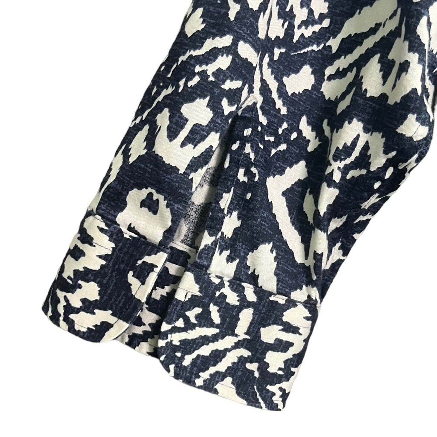 Lauren Ralph Lauren Womens Blouse Large Blue White Long Sleeve Button Down 