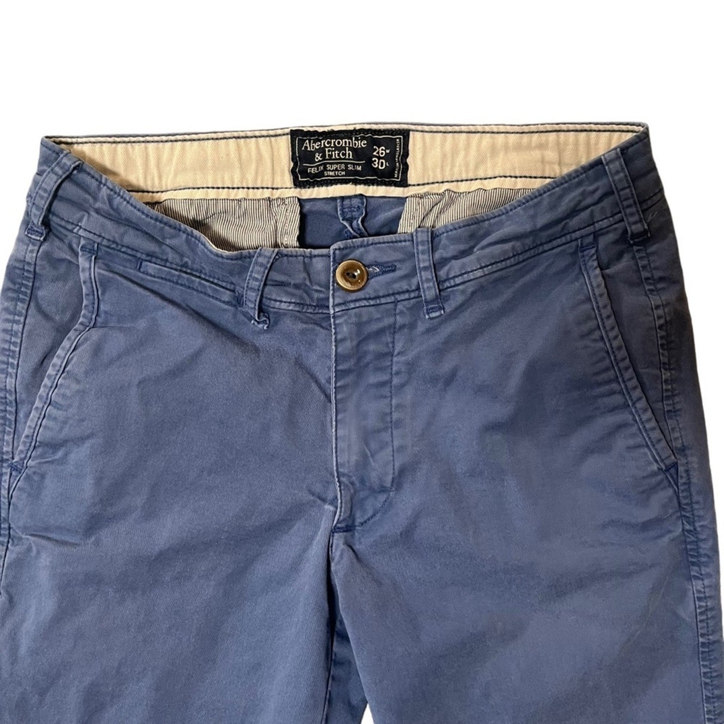 Abercrombie &  Fitch Mens Felix Super Slim Stretch 26x30 Periwinkle Like Pants