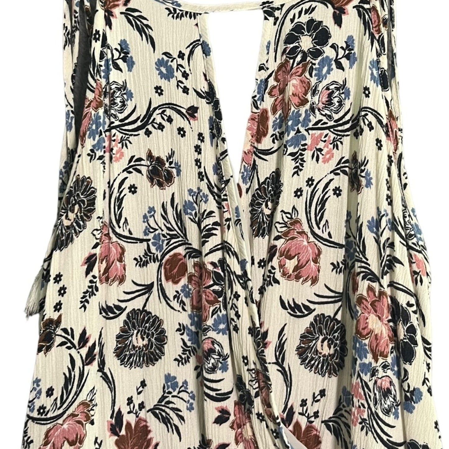 American Eagle Maxi Womens Size Medium Long Floral Keyhole Tassel Tie Dress