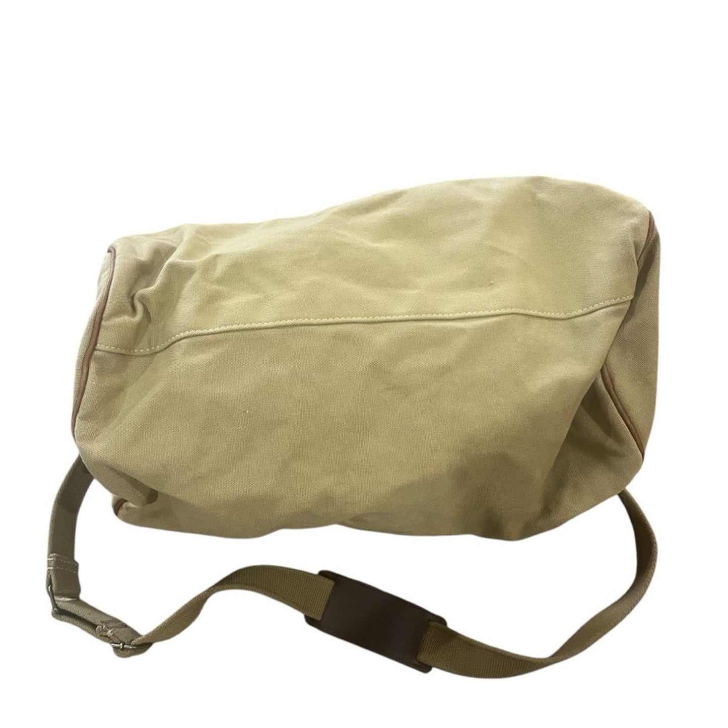 Melvill & Moon Brown Medium Canvas Safari Duffel Bag With Shoulder Strap Leather