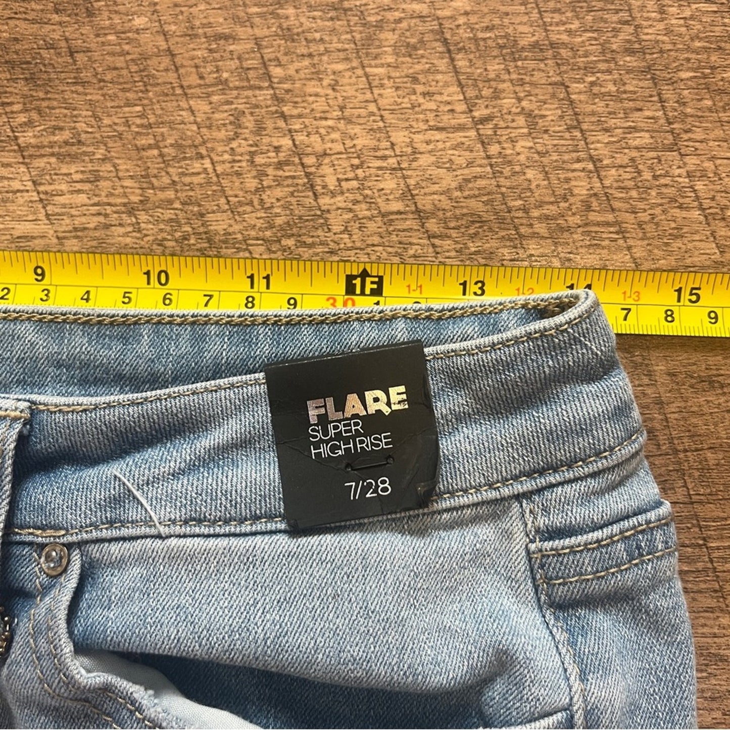 Simple Society Super High Rise Flare Jeans Juniors Size 7 Premium Fabric Modern