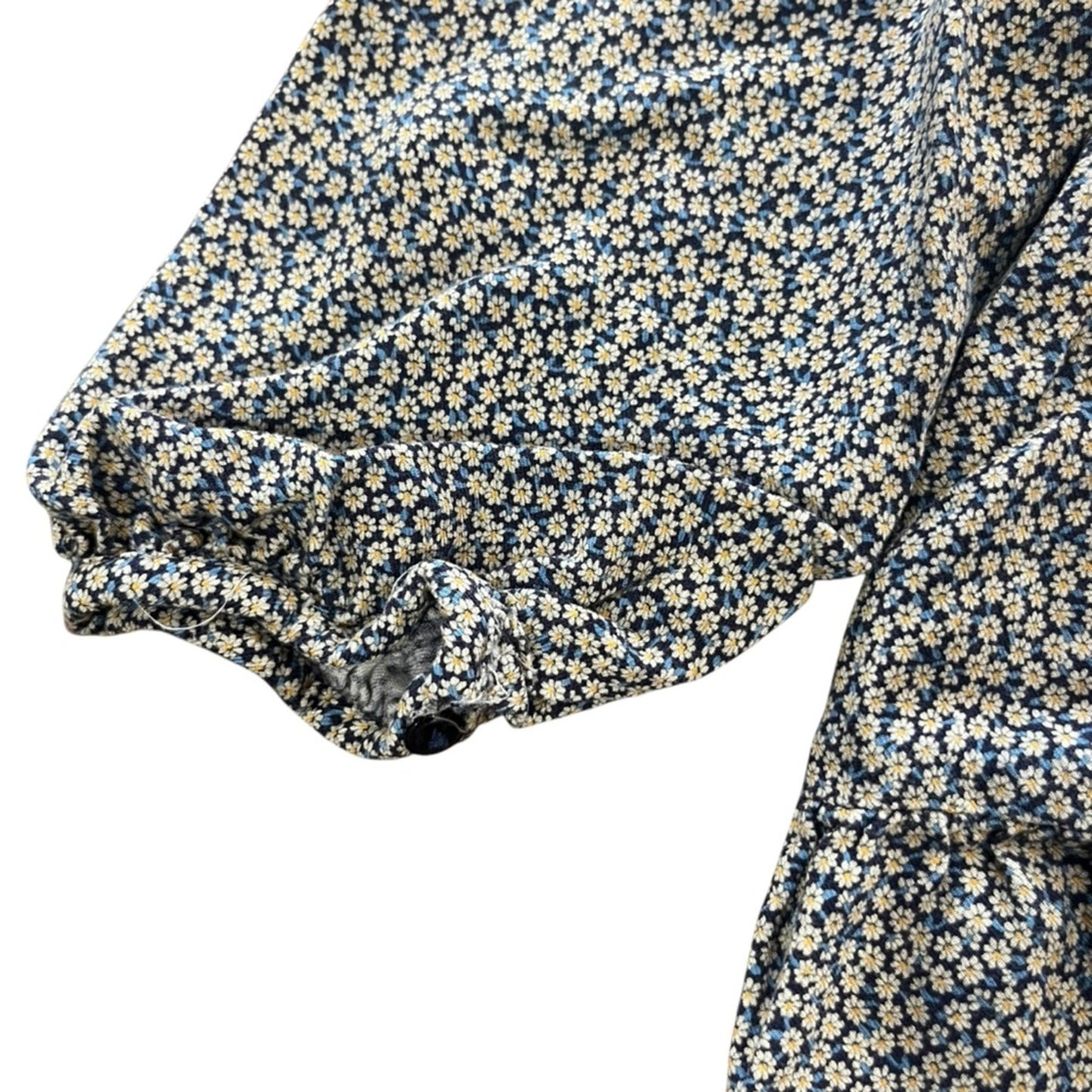 ZARA Kids Dress Size 6 Floral Peter Pan Collar Long Sleeve Front Buttons Lining