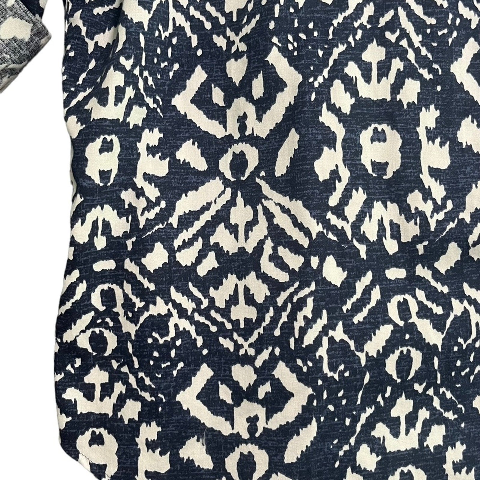 Lauren Ralph Lauren Womens Blouse Large Blue White Long Sleeve Button Down 
