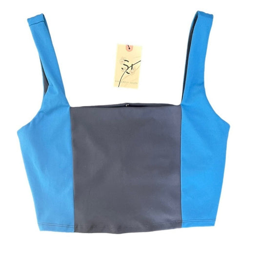 Sincerely Jules Athletic Crop Top Size Small Blue Navy Activewear Gym NWT