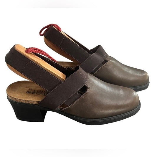 Naot Slingback Shoes Women’s Size 40 L9 Brown Leather Back Strap Sandal 