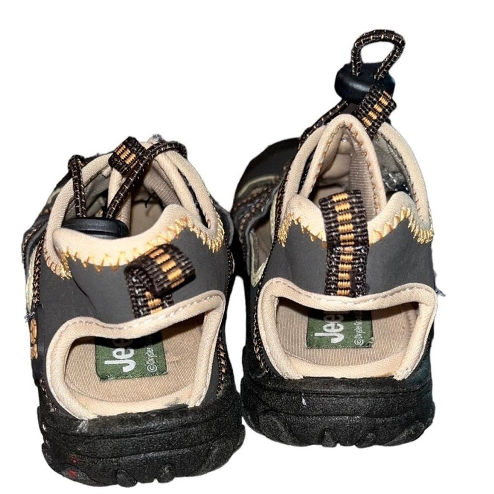JEEP Terrain Sandals Youth 12.5 Kid’s Breathable Brown Tan Hiking Water Shoes