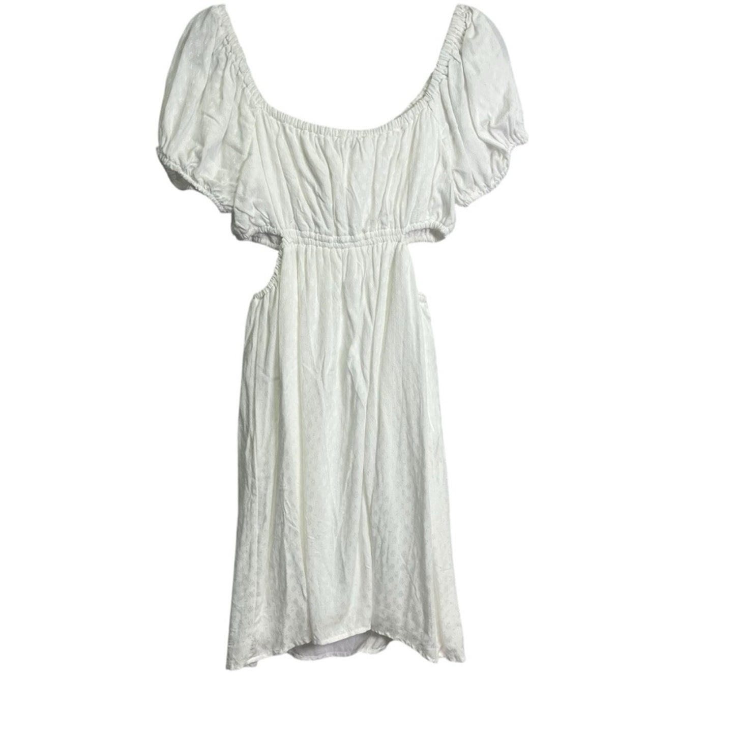SO Dress Womens Large White Off Shoulder Open Side Rehearsal Dinner Relaxed NWT