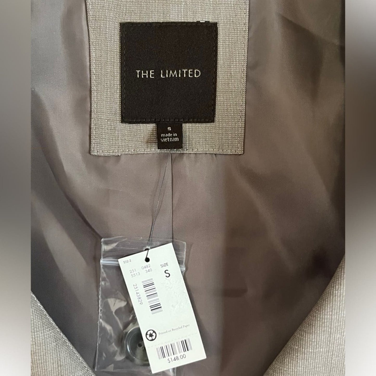The Limited Blazer Womens Small Tan Business Casual Career Preppy Neutral NWT 