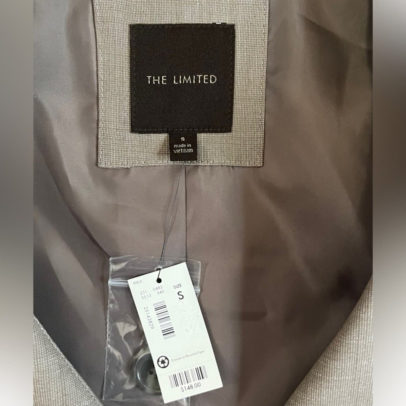 The Limited Blazer Womens Small Tan Business Casual Career Preppy Neutral NWT 