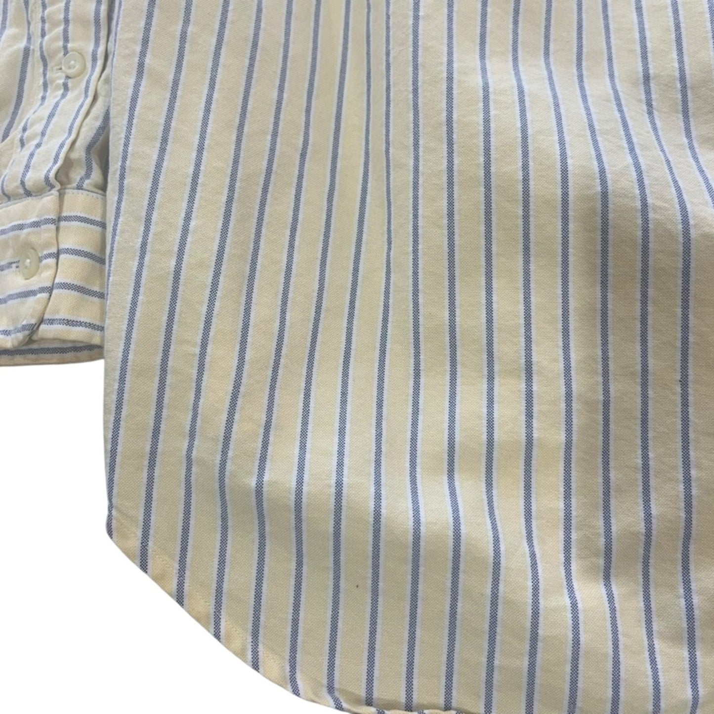 Ralph Lauren Button Down Shirt Men Medium Yellow Blue Stripe Long Sleeve Classic