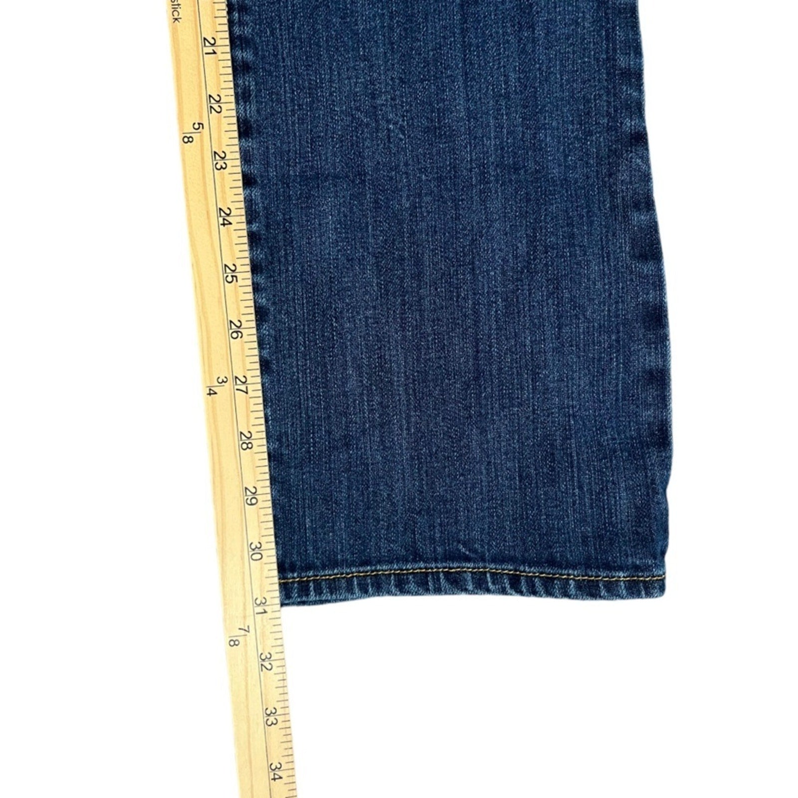 American Eagle Slim Boot Stretch Jeans Womens Size 8 Blue Dark Wash Whiskered 