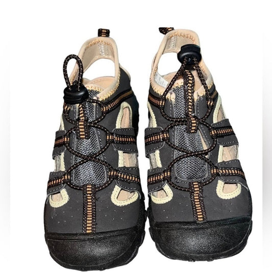 JEEP Terrain Sandals Youth 12.5 Kid’s Breathable Brown Tan Hiking Water Shoes