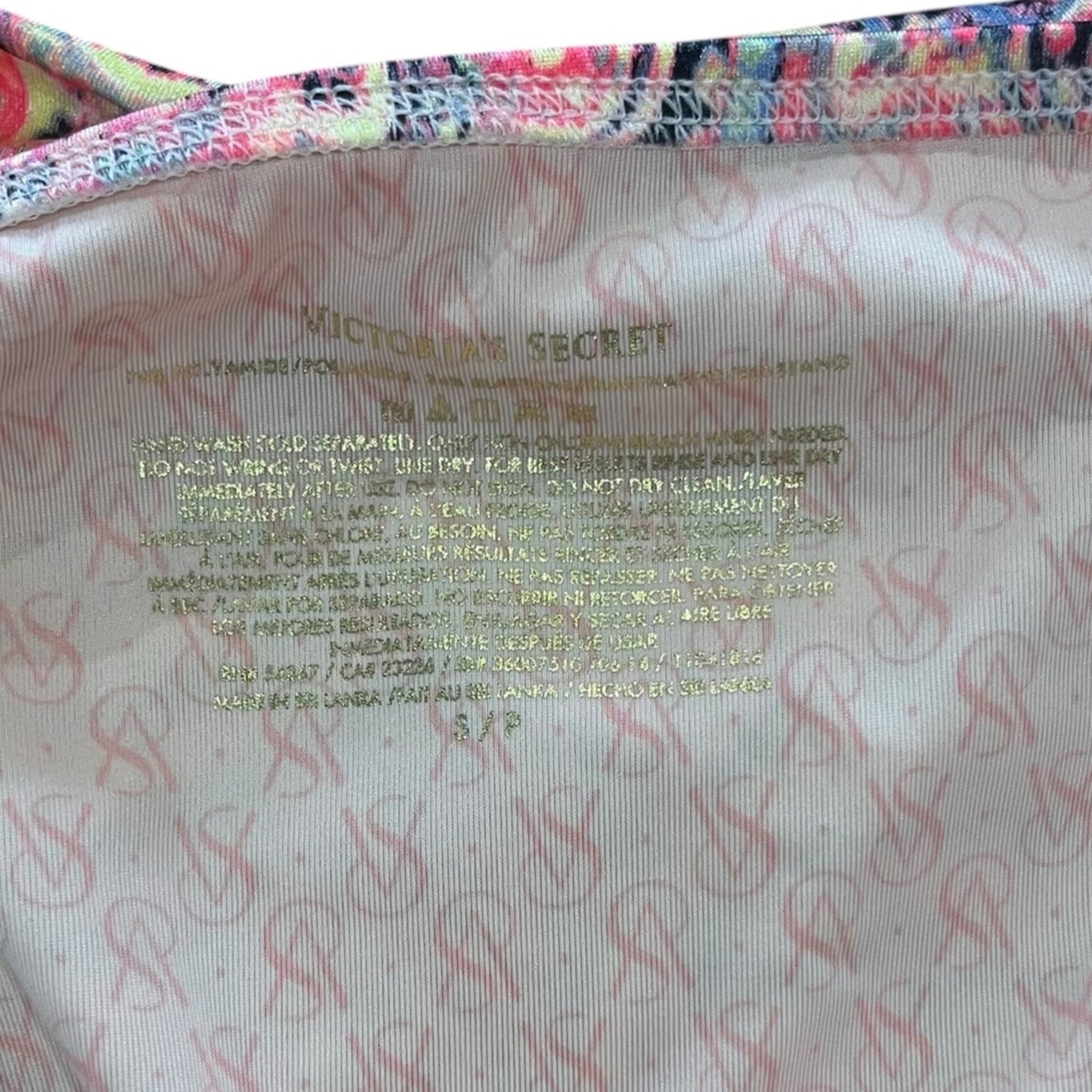 Victoria's Secret Women Bikini Swimsuit Size 34C Top and Small Bottom Multicolor